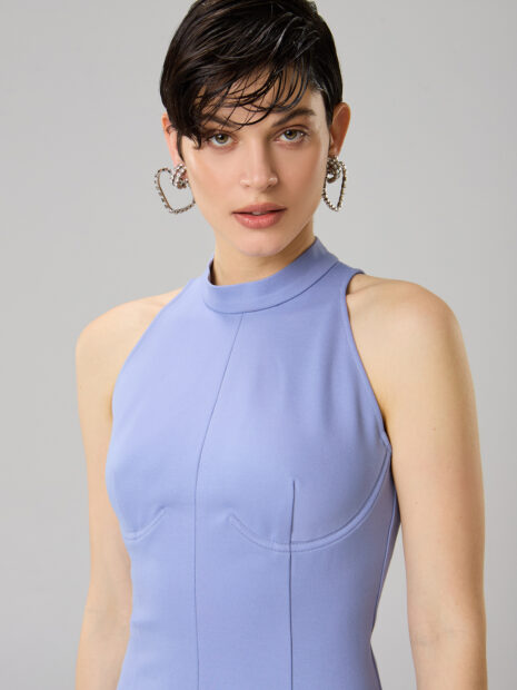 Платье мини голубое